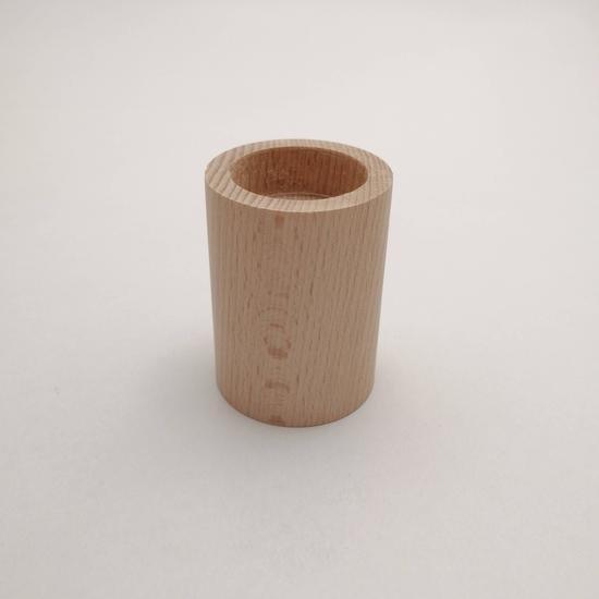 Natúr bükkfa hengeres mécsestartó - 7,5 cm