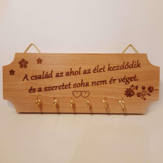Kulcstartó tartó - bükkfa színű - a család az...