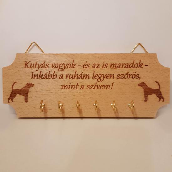 Kulcstartó tartó - bükkfa színű -  kettő kutya