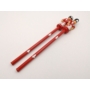Kép 3/3 - Minőségi bükkfából készült kézzel festett fa ceruza páros. Piros színű.